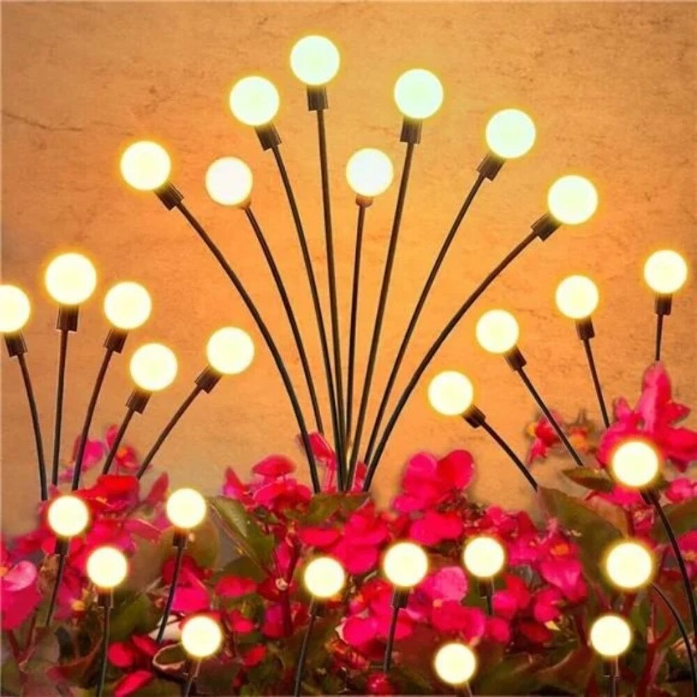 4 Pack 8LED Starburst Swaying Solar Garden Light, Waterproof with Remote 8 Modes